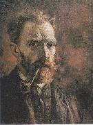 Vincent Van Gogh Self Portrait with pipe oil painting reproduction